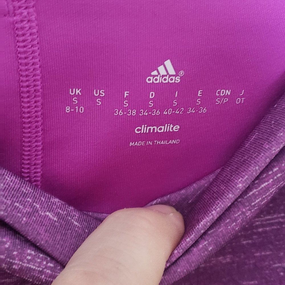 { 7 FOR $45 } LIKE NEW ADIDAS CLIMALITE HEATHER PURPLE LEGGINGS YOGA PANT - Picture 6 of 6